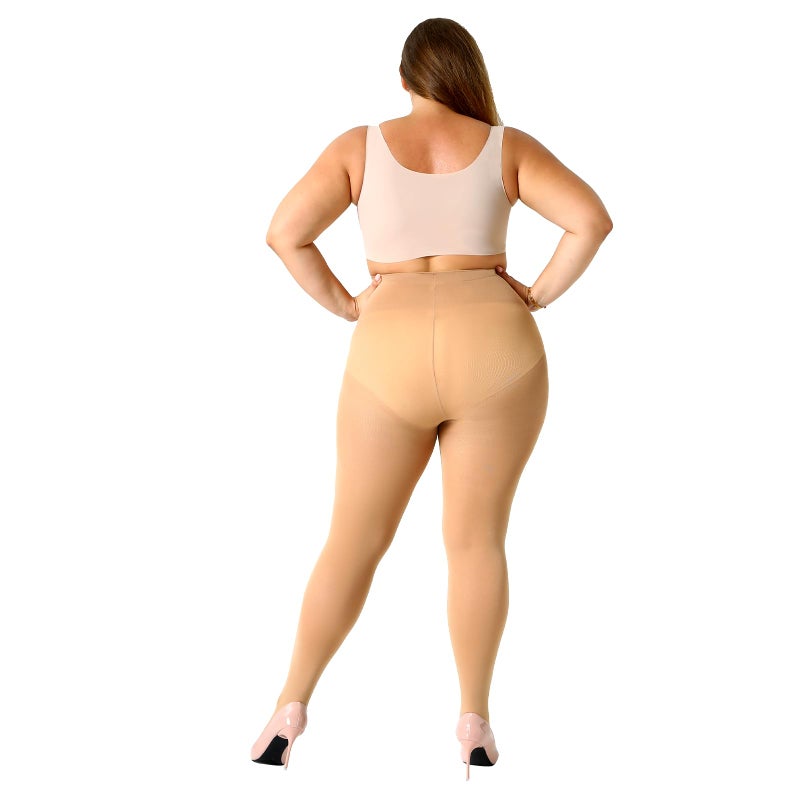 MANZI Plus Size Tights for Women 70D Queen Size Tights(Pack of 2)(Suntanï¼ŒXX-Large - Image 3